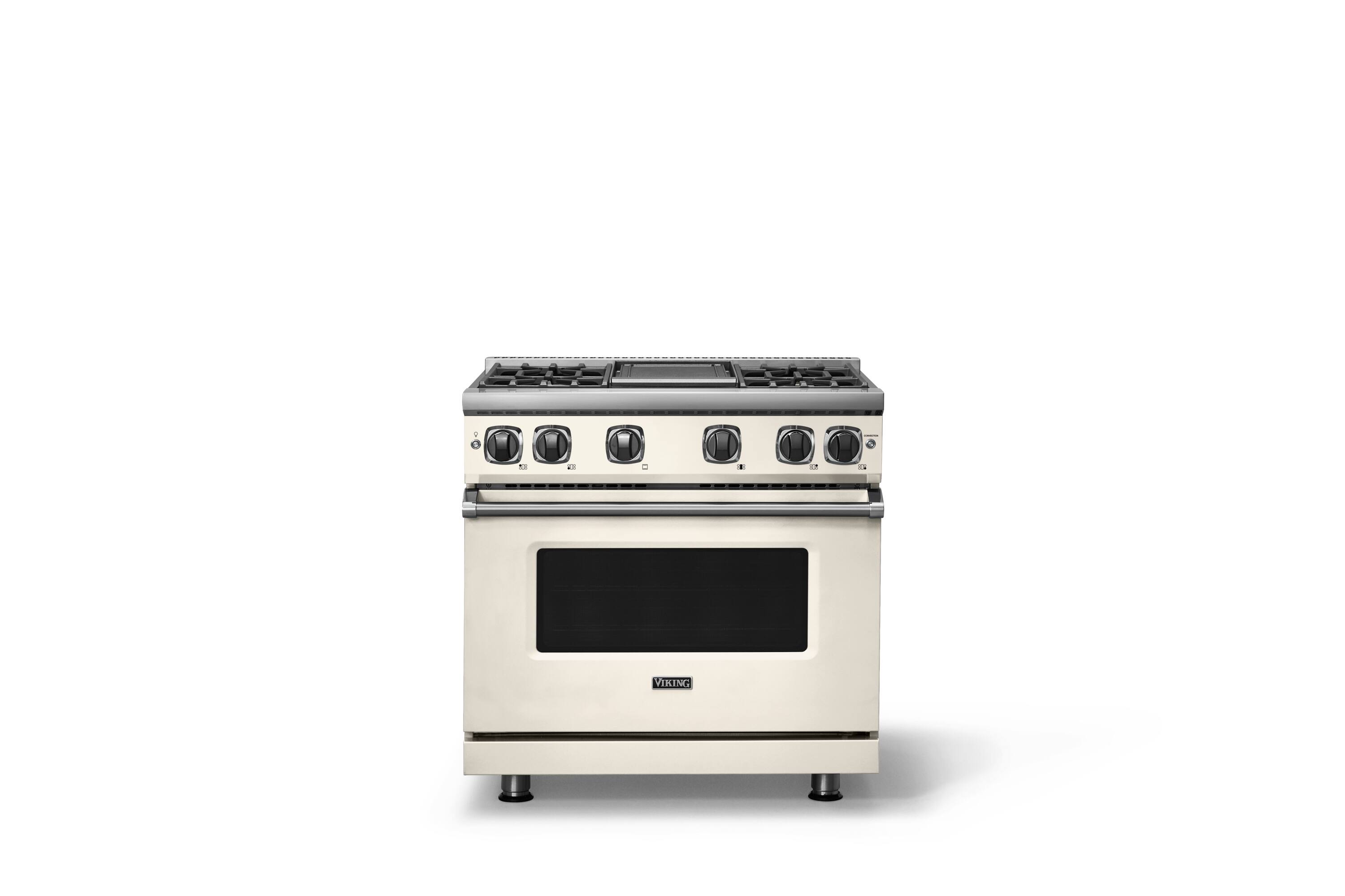 Viking - Pro 7 Series 5.6 Cu. Ft. Freestanding Sealed 4 Burner LP Gas Convection Range/Griddle - Pure White - Pure White