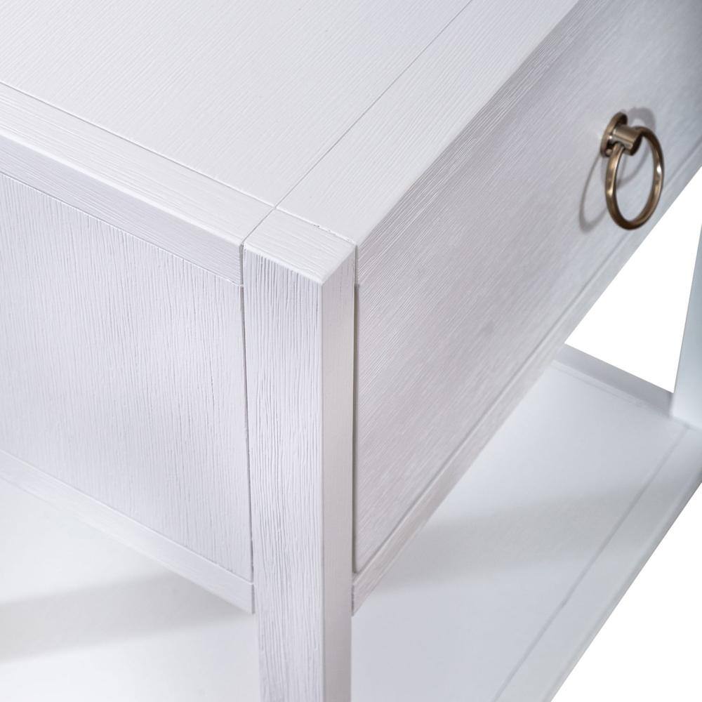 Alt View 5. Liberty Furniture Industries - East End 1 Drawer 1 Shelf Accent Table in Wirebrushed White - White.