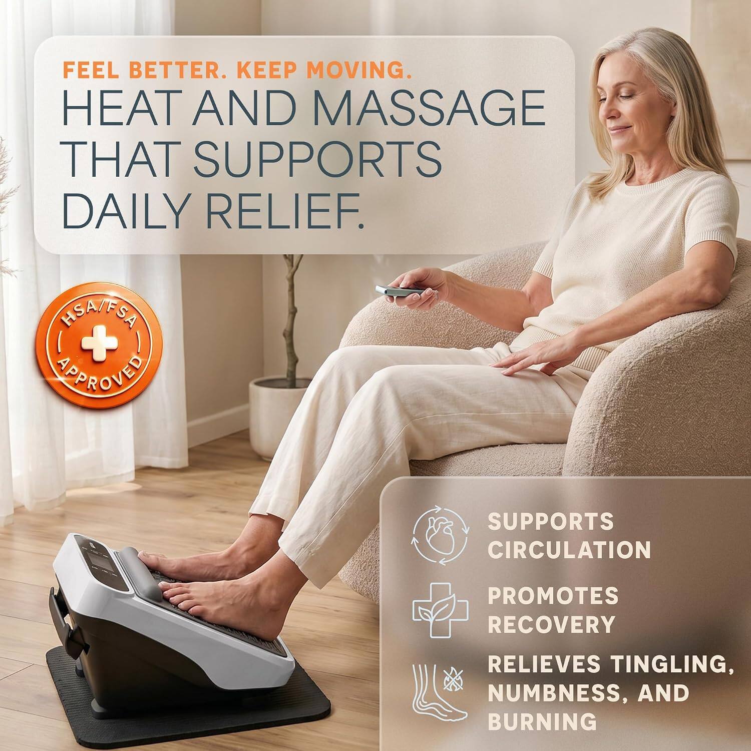 LifePro VibraFlow Electric Foot Massager with Heat, 30 Speeds, Foot ...
