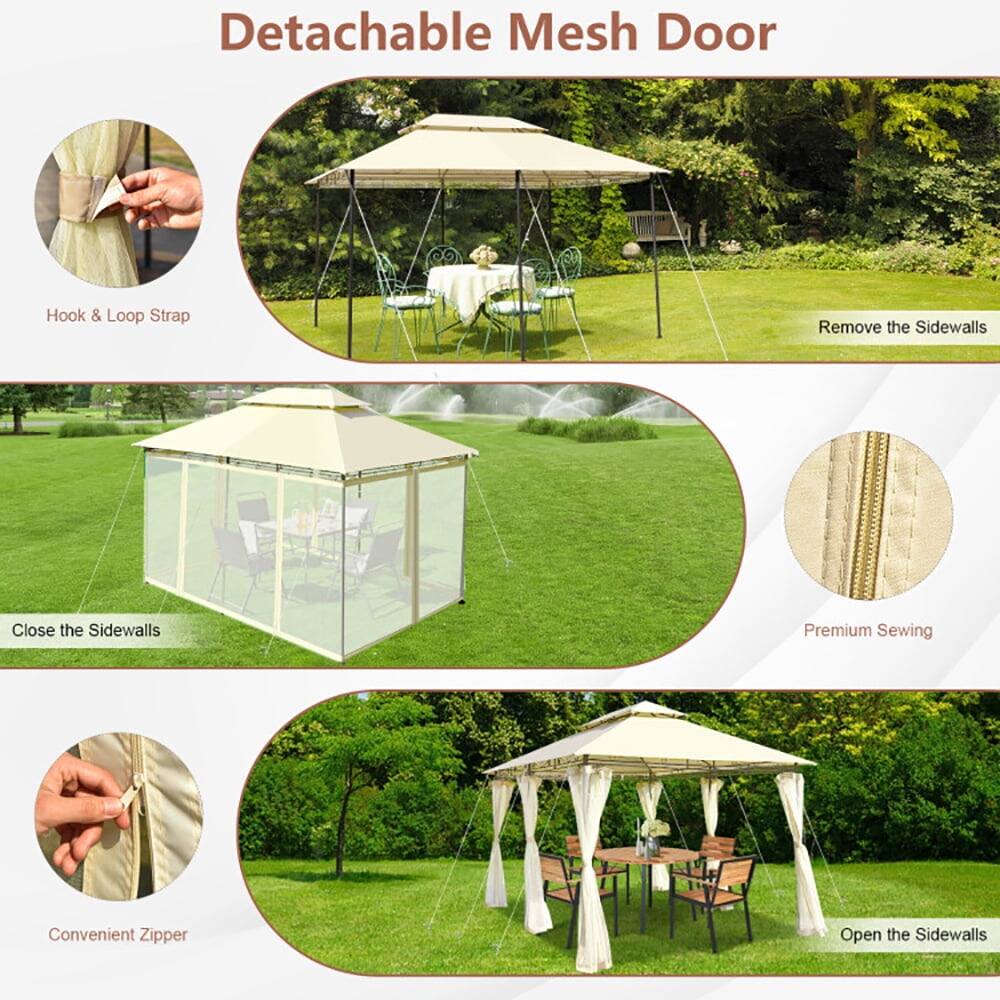 Detachable Mesh Door

- Hook & Loop Strap
- Remove the Sidewalls
- Close the Sidewalls
- Premium Sewing
- Convenient Zipper
- Open the Sidewalls