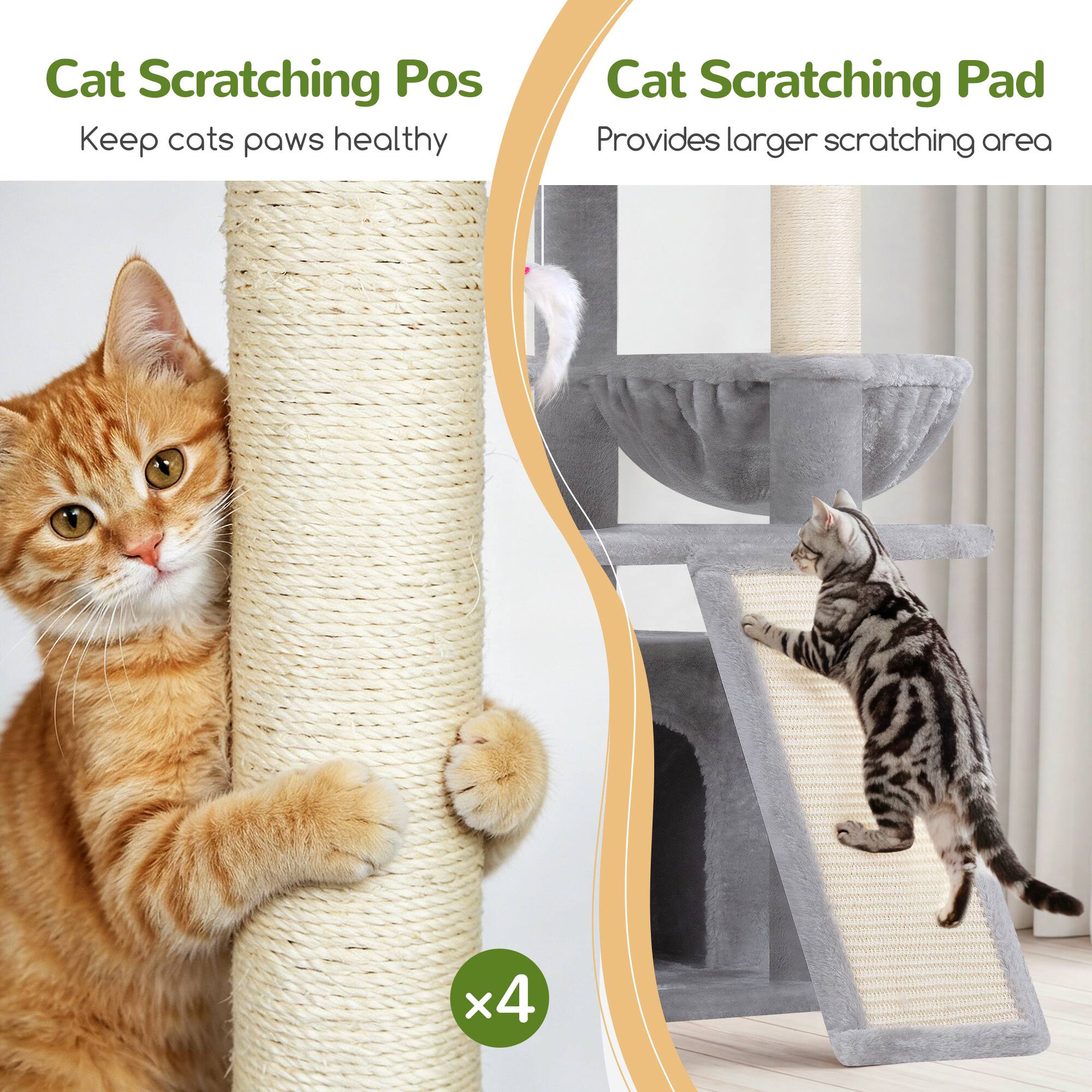 Cat Scratching Pos  
Keep cats paws healthy  

Cat Scratching Pad  
Provides larger scratching area  

x4