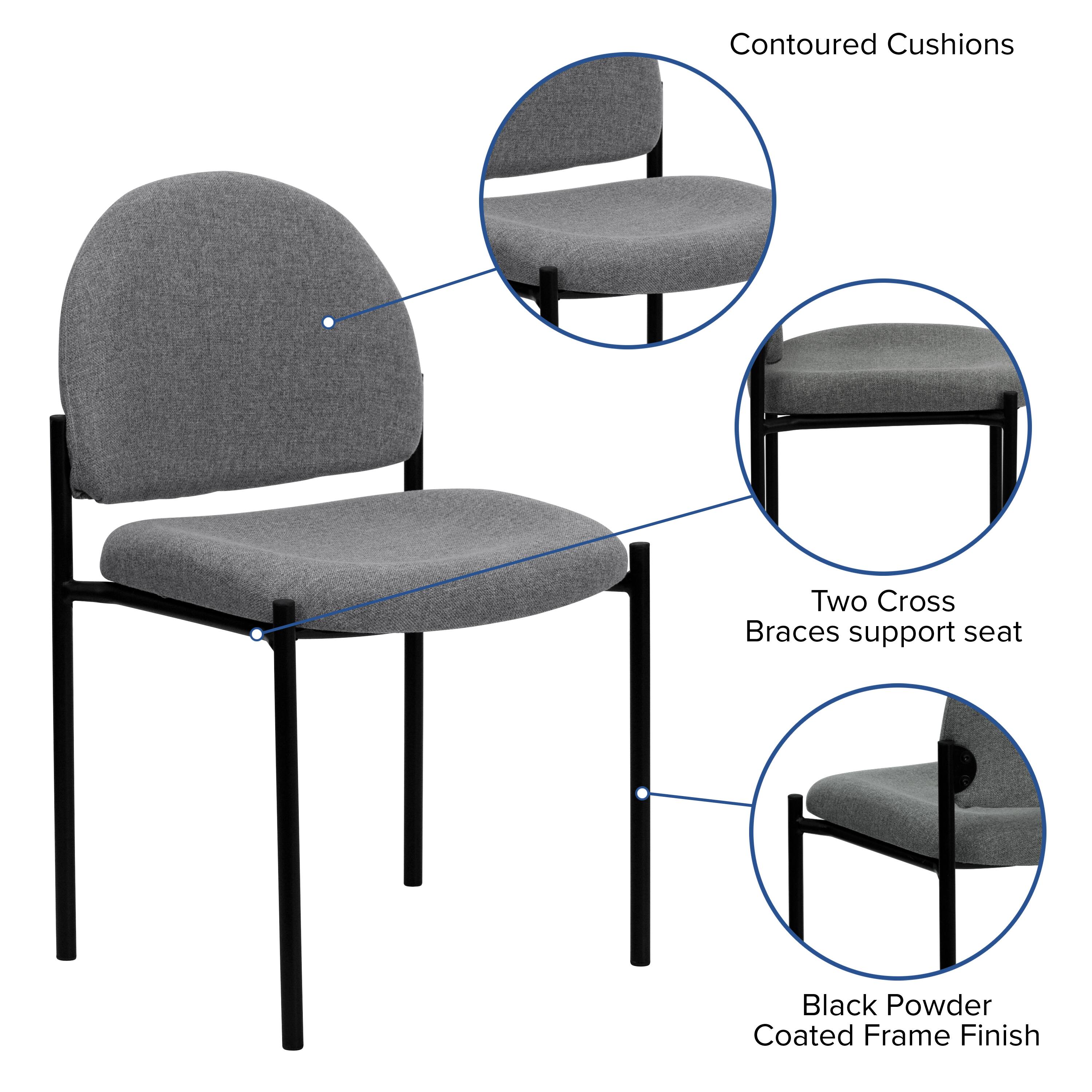 Contoured Cushions  
Two Cross Braces support seat  
Black Powder Coated Frame Finish