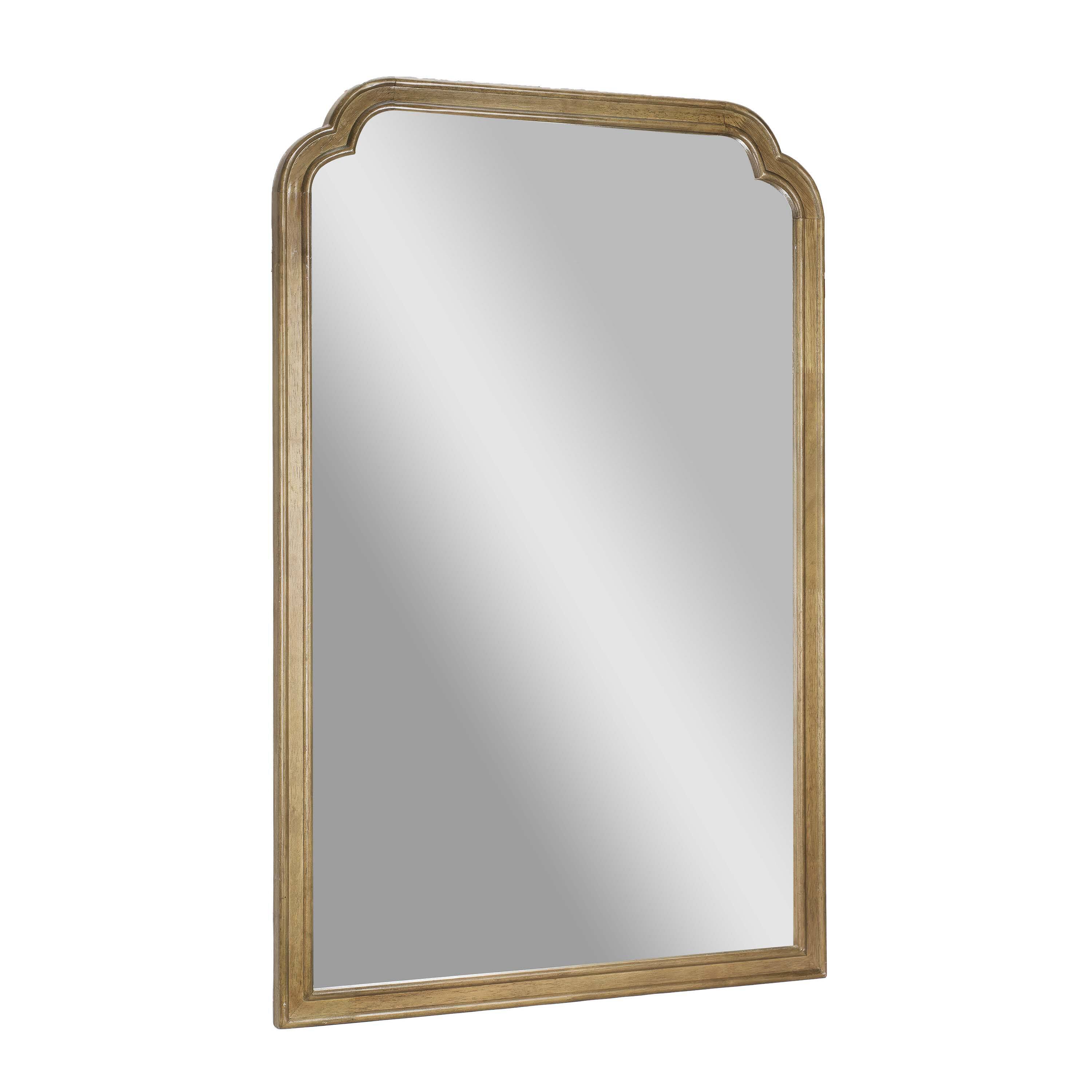 Alt View 1. Emma + Oliver - Julien Wall Mirror with Solid Wood Frame and Silver Backed Glass for Clarity for Entryways, Dining Rooms & More - Weathered.
