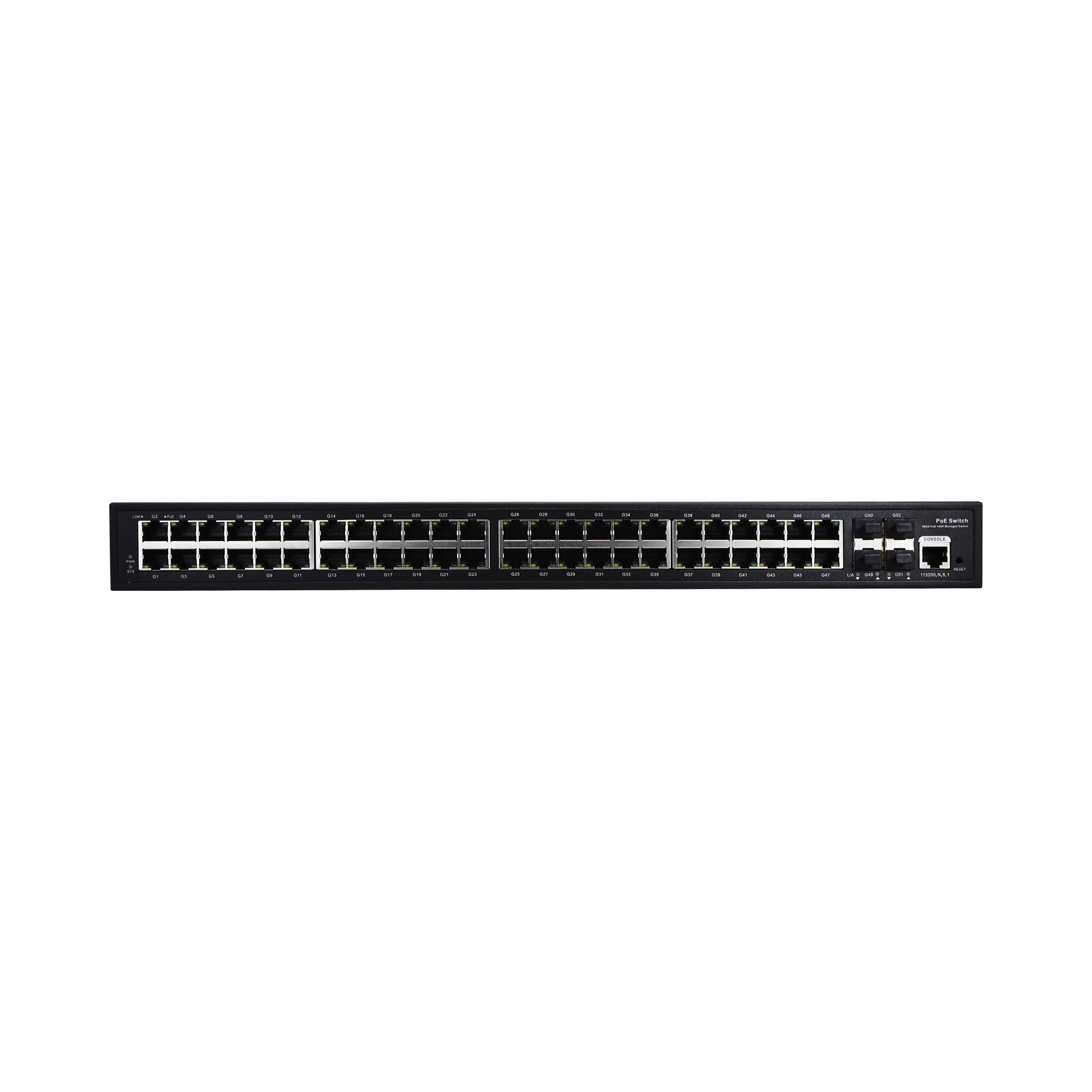 Alt View 1. J-Tech Digital - J-Tech Digital 48-Port Gigabit Ethernet PoE Switch For AV Over IP System - Black.