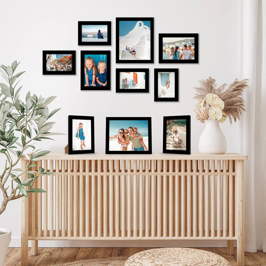 Picture Frame Bundle blue 10 Piece Multi Pack; Includes 8x10, 5x7, and 4x6 Frames, Gallery ...