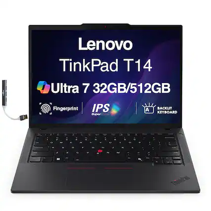Lenovo ThinkPad T14
Ultra 7 32GB/512GB
Fingerprint
IPS SuperCLEAR
BACKLIT KEYBOARD