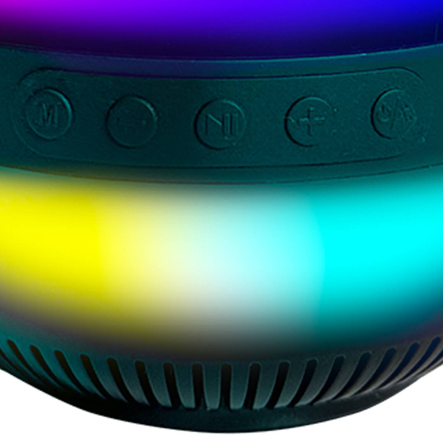 Back. QFX - Portable Bluetooth Speaker BT-27, LED Party Lights, FM Radio, True Wireless - Black.