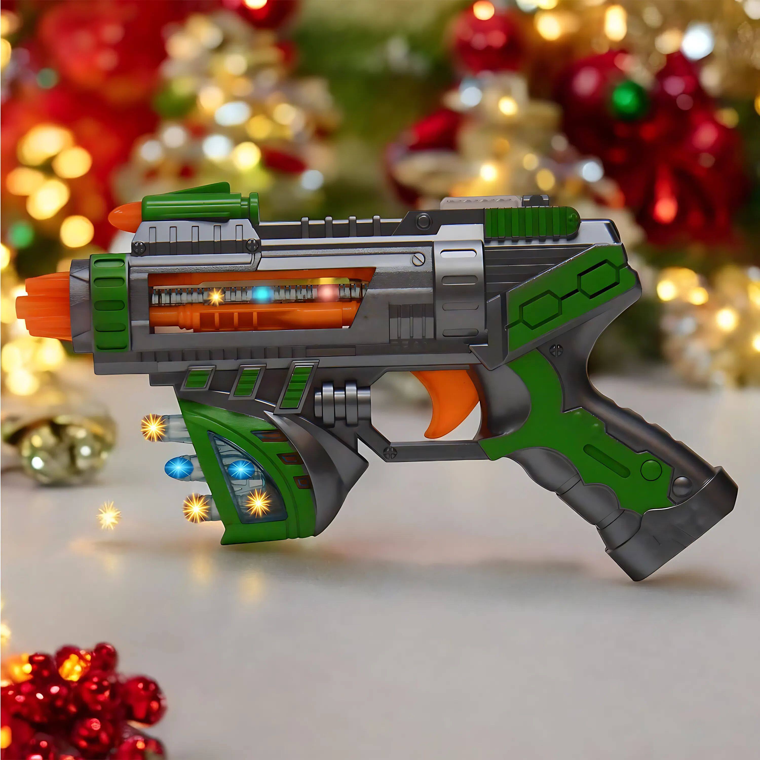 Alt View 1. Kitcheniva - Kids Space Infinity Blaster Pretend Play Toy Gun With Light Sound Green - Green.