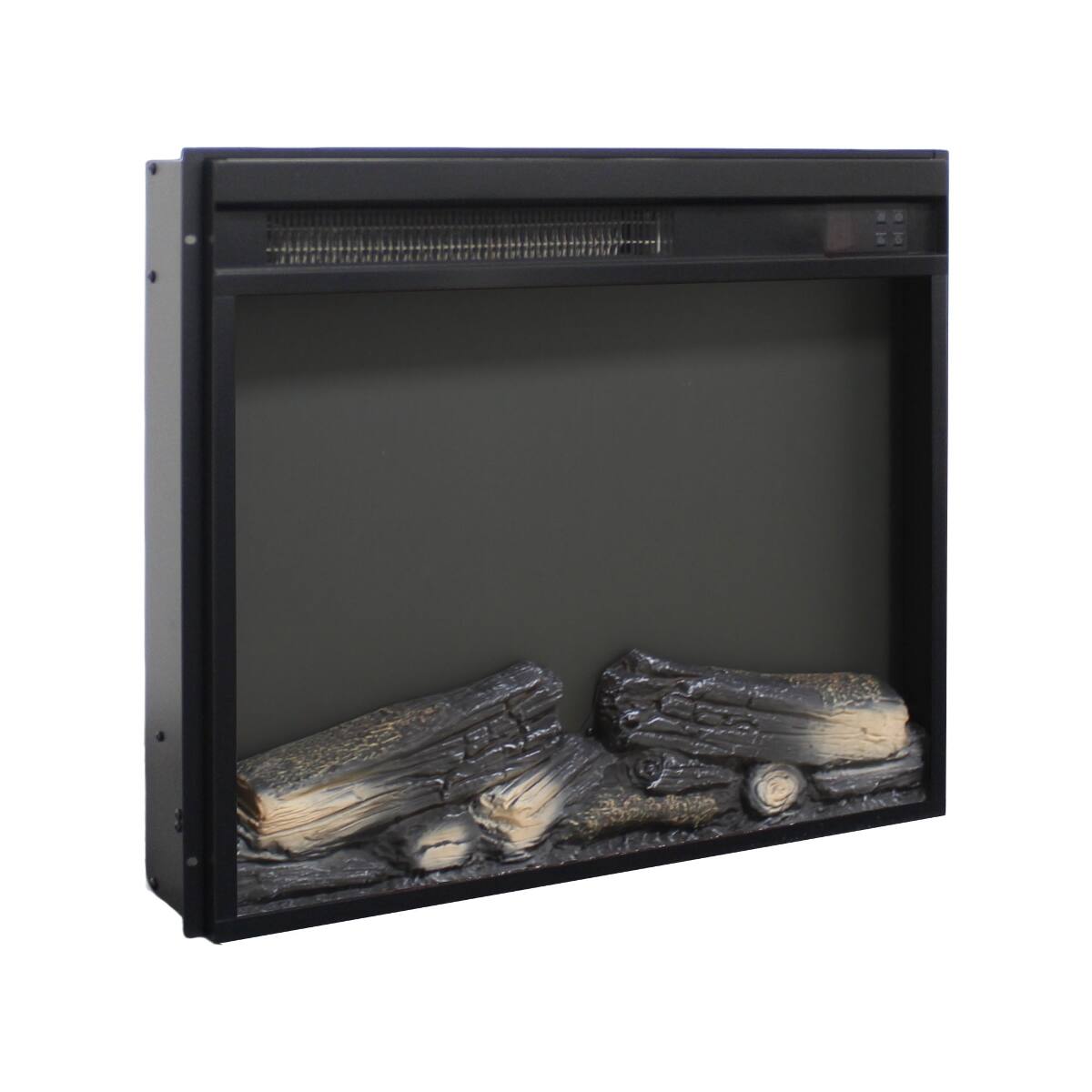 Alt View 2. Loheer - Loheer 23 inch electric fireplace insert, ultra thin fireplace heater with remote control and overheating protection - Antique Black.
