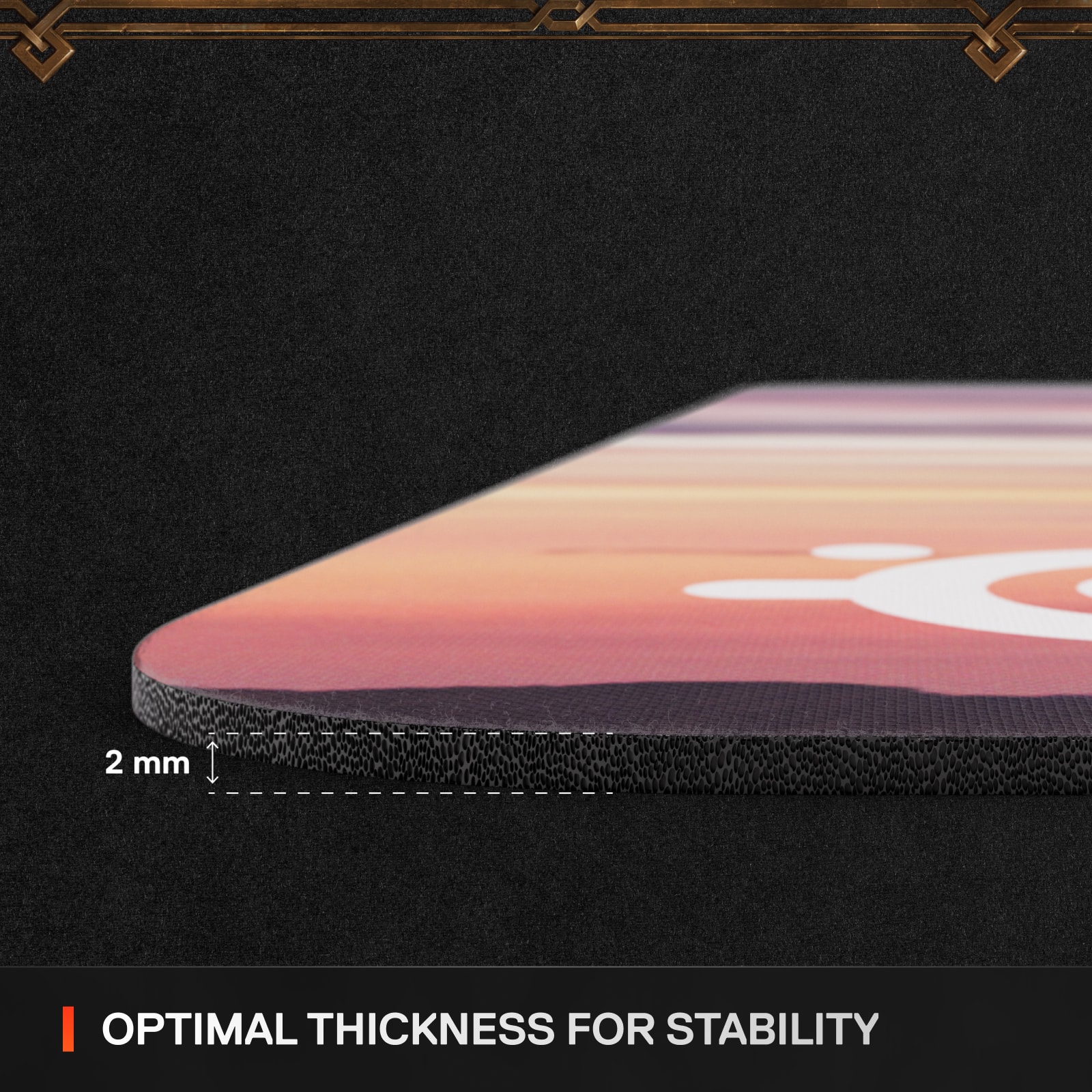 The text on the image reads "2 mm optimal thickness for stability."