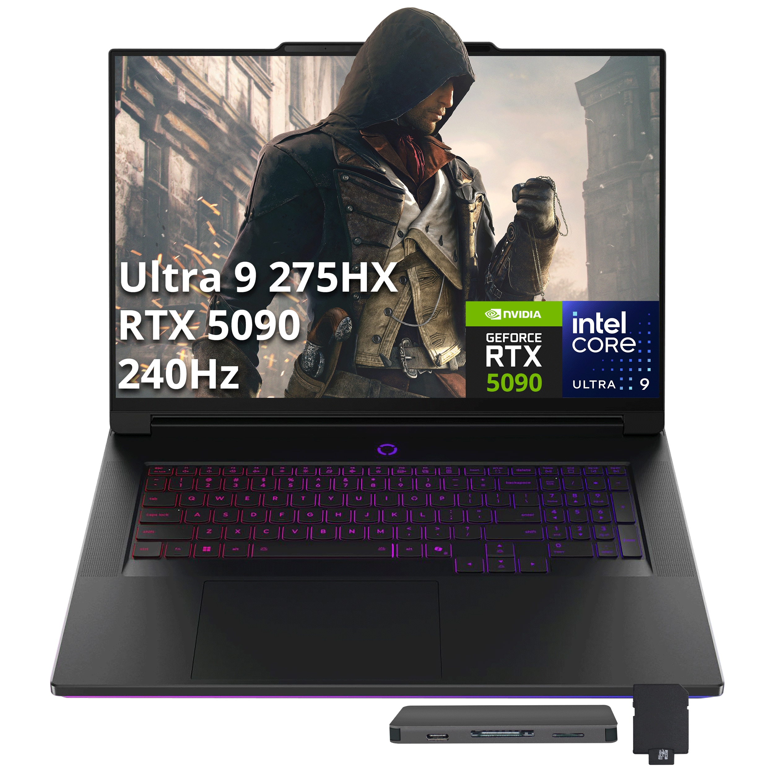 Lenovo - Upgraded - Legion 9i Gen 10 18" Gaming Laptop,Intel Core Ultra 9 275HX,32GB DDR5,2TB SSD+1TB Dock Set,GeForce RTX 5090,Win 11 Pro - Eclipse Black
