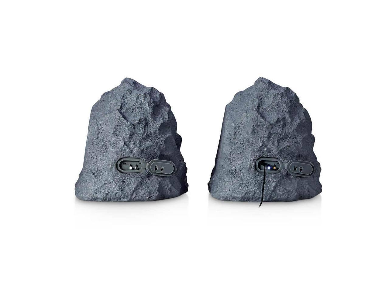 Alt View 2. iHome - iHome Rechargeable Bluetooth Outdoor Rock Speaker Set of 2 Gray with TWS Linking - Gray.