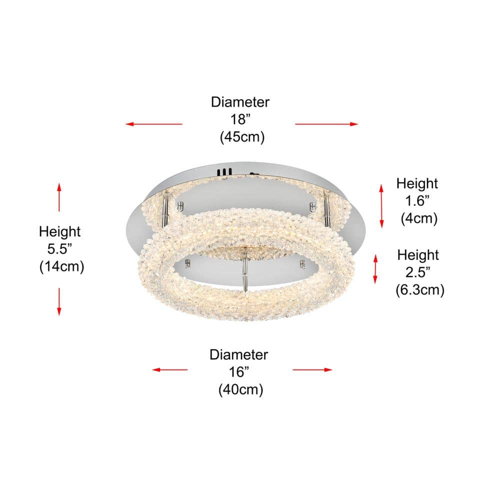 Elegant Lighting - Bowen 18 inch Adjustable LED Flush Mount - Chrome price history on PriceWatchPro