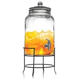 Style Setter - Montgomery Beverage Dispenser 2.75 GAL with Metal Stand - Clear
