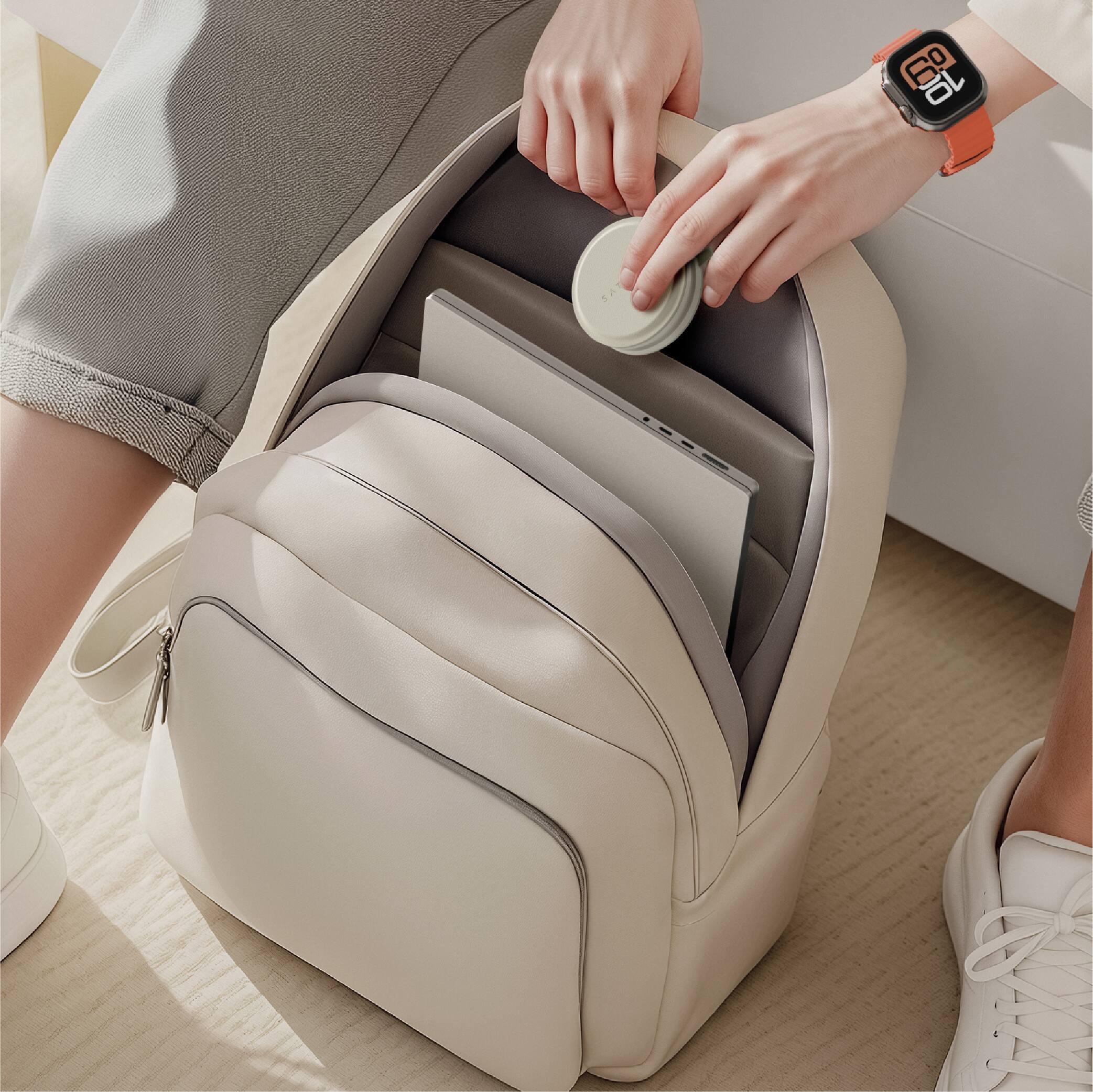 Alt View 8. Satechi - OntheGo™ 2-in-1 WIRELESS CHARGER, Qi2 MagSafe Compatible Charger, Works with iPhone, Apple Watch, Airpods - Sand.