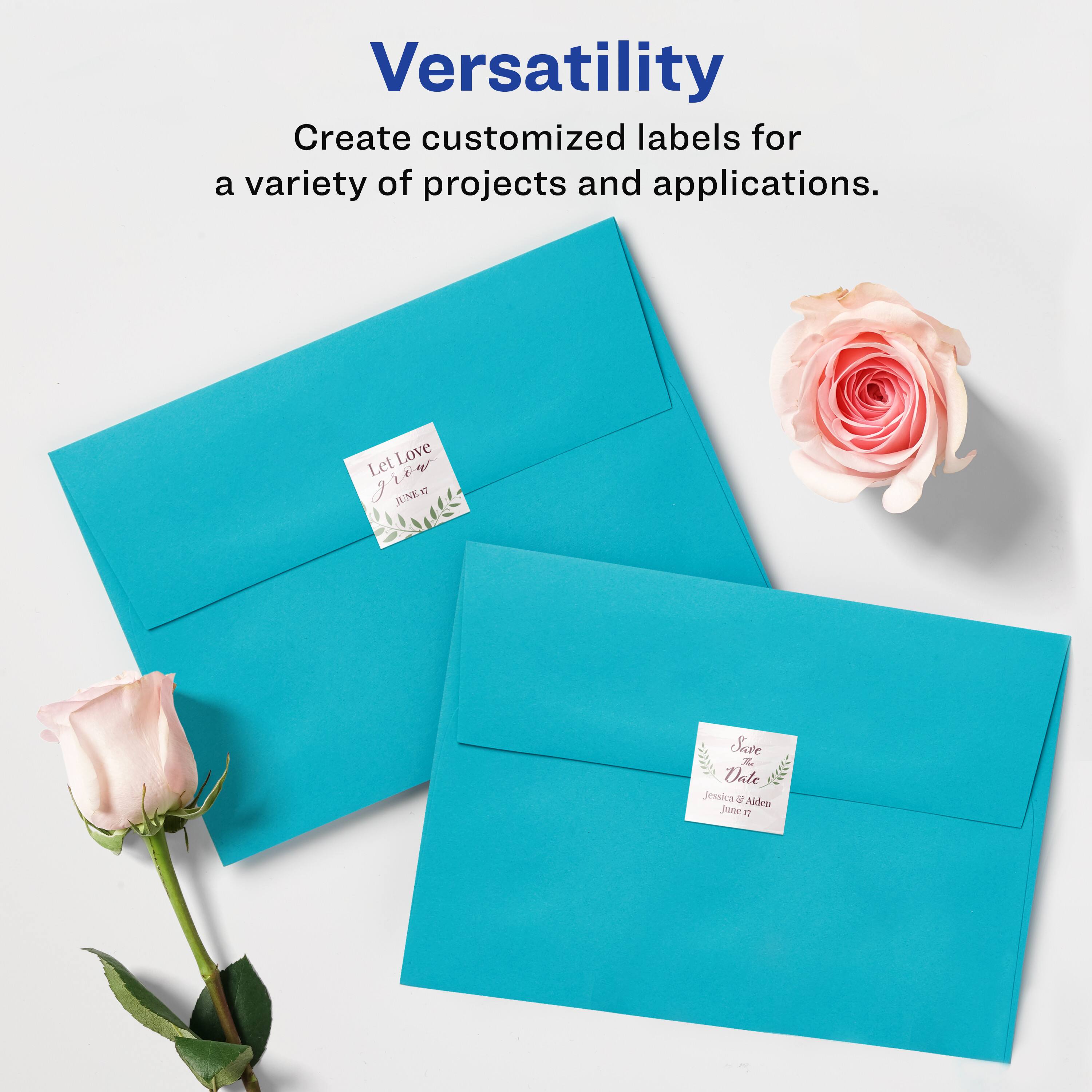 Versatility  
Create customized labels for a variety of projects and applications.  

Let Love  
Let Love  

Sare Vale  
Jessica & Aiden  
June 27