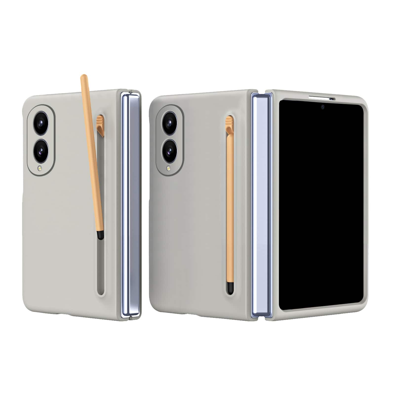 Dteck - Shockproof Full Body Screen Protector Protective Case For Samsung Z Fold 8 with Stylus & Pen Holder - Lightgray price history on PriceWatchPro