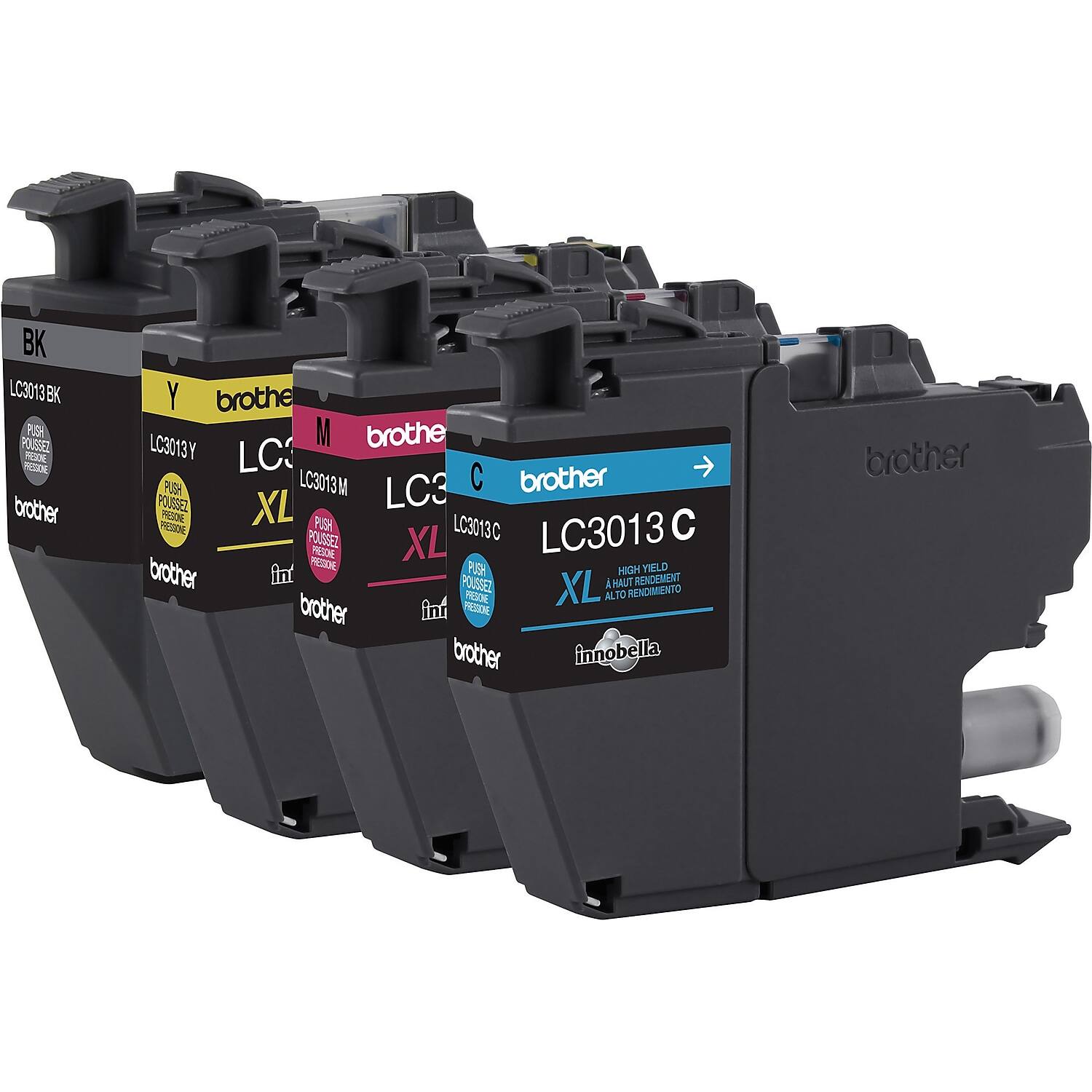 BK LC3013 BK  
PUSH POUSBEL RCOL MSSOE  
brother Y brothe LC3013Y  
M brothe LC3013 M  
C brothe LC3013 C  
PUSH POUSBEL  
XL PNCON PUS  
POUSSEZ XL  
LC3013C  
HIGH YIELD  
brother fnt POUSSEZ XL A HAUT  
MENDIMIENTO RENDEMENT PT ALTO  
brother fn TESTR  
innobella