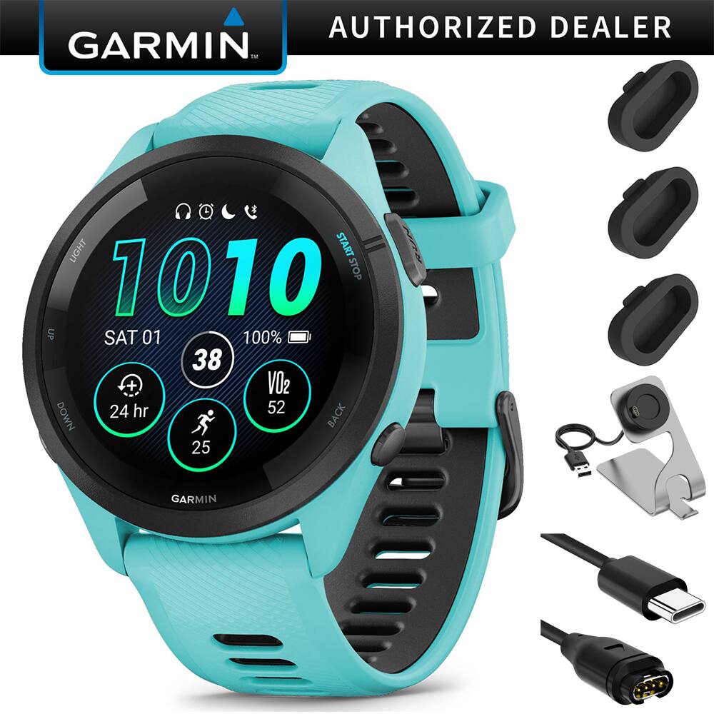 AUTHORIZED DEALER

GARMIN

10:10  
SAT 01  
38  
100%  
24 hr  
52  
25  
VO2  
BACK