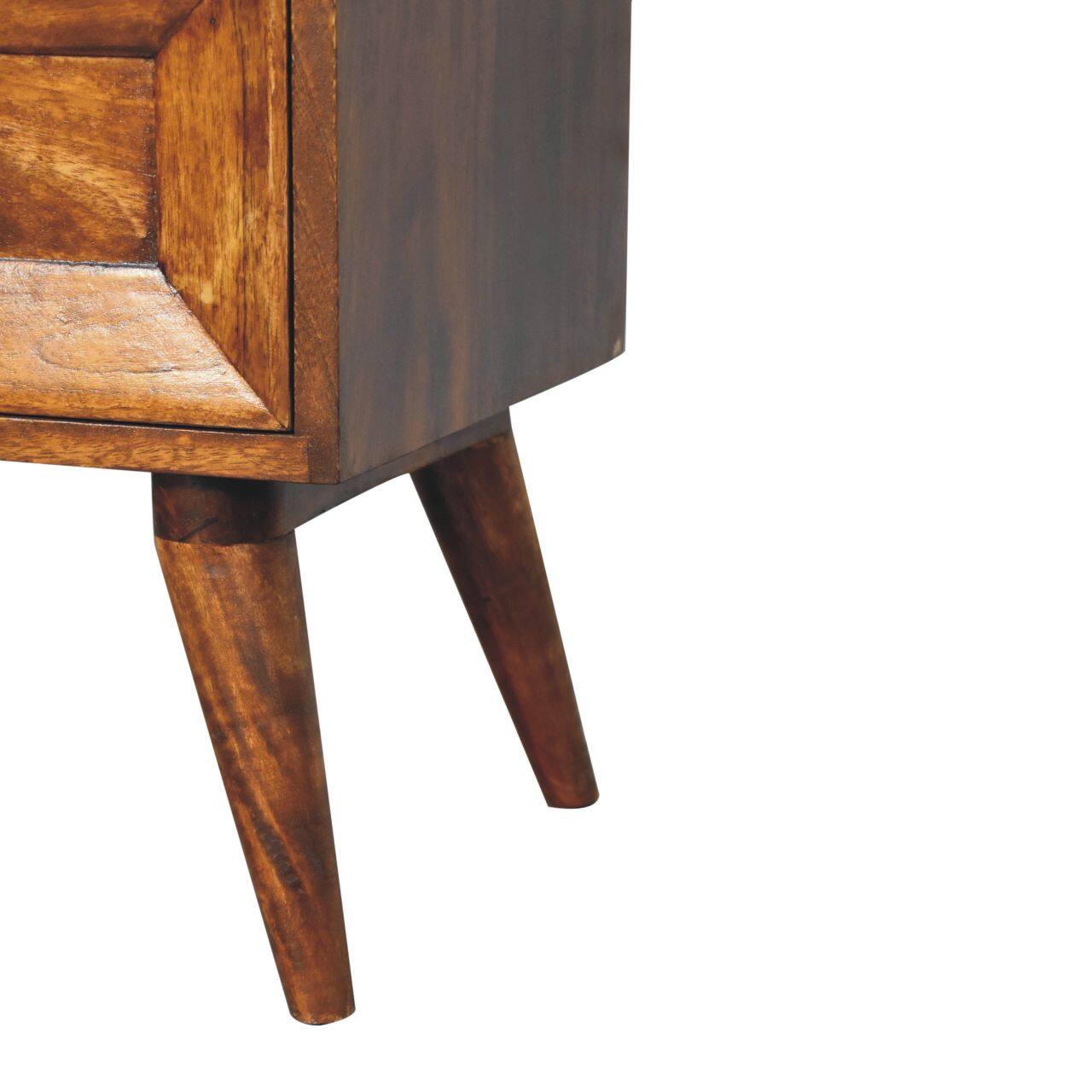 Alt View 4. Artisan Furniture - Artisan Furniture Solid Wood Quad Nightstand, 2 Drawers, Nordic Legs, Chestnut, Dark Brown - Chestnut.