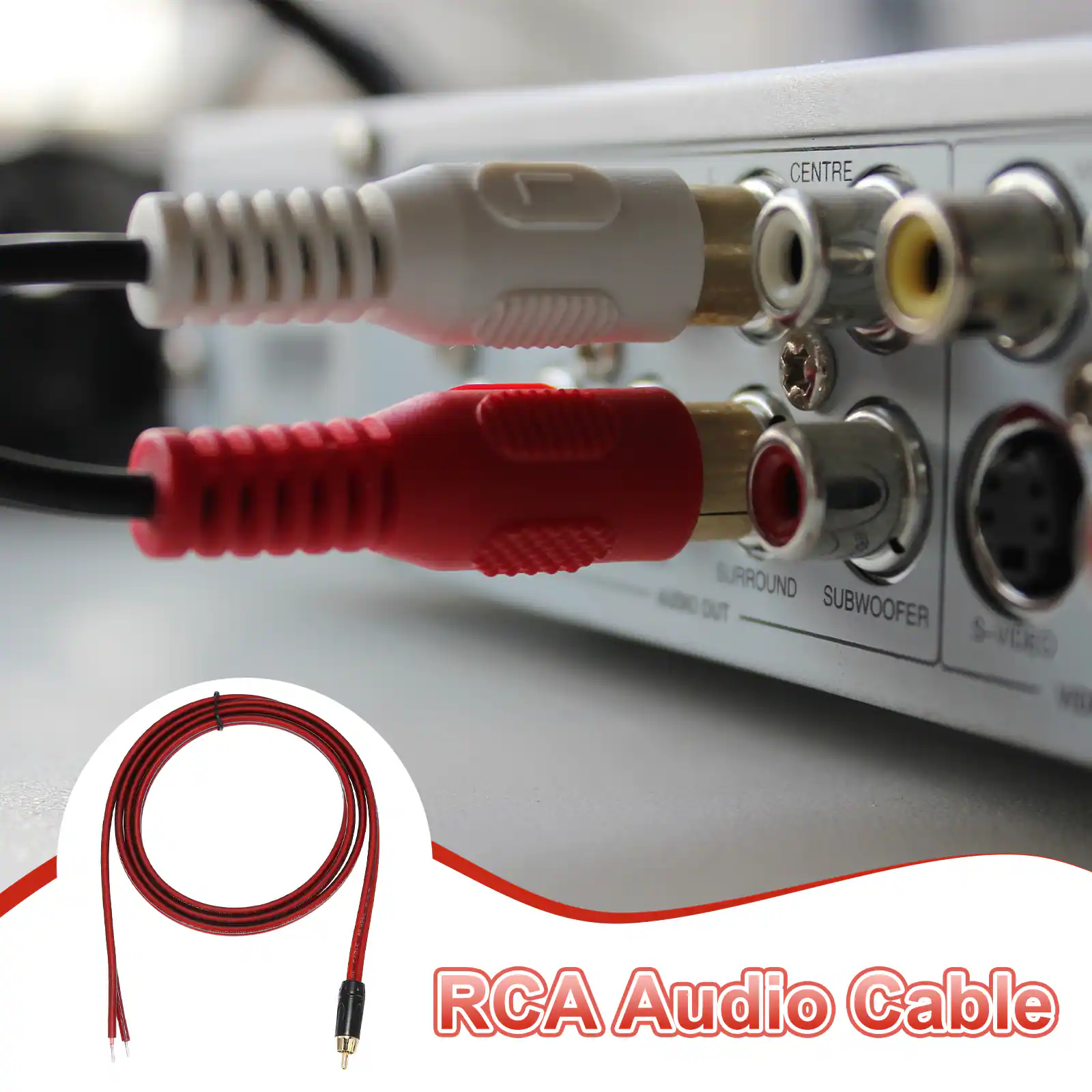 CENTRE SURROUND SUBWOOFER S-VIDEO RCA Audio Cable