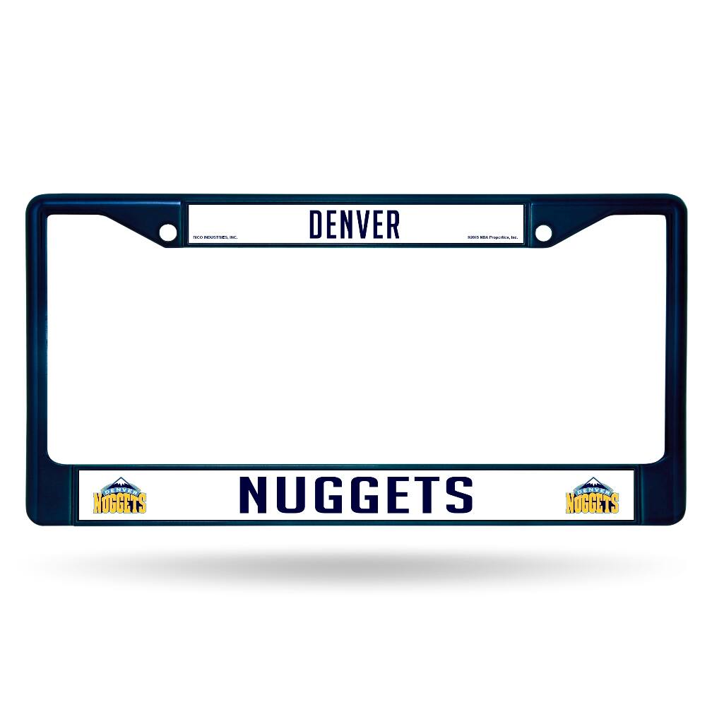 Denver Nuggets Basketball - Blue Painted Chrome Metal License Plate Frame