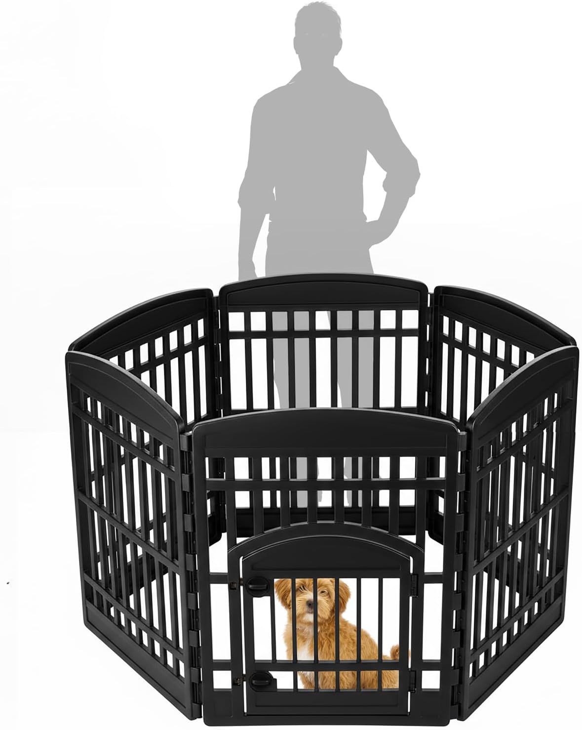 Alt View 2. IRIS USA - IRIS USA 34" 6-Panel Dog Playpen with Door.