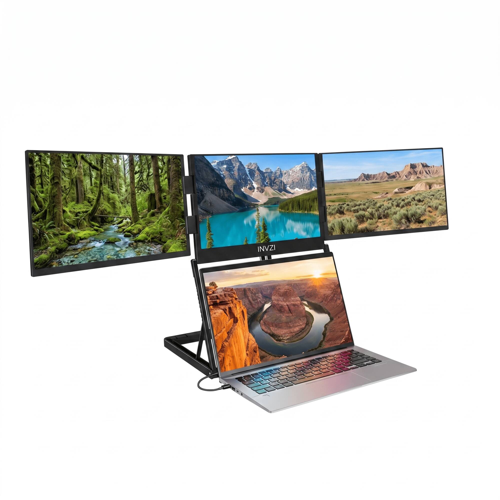 "INVZI - MagHub Quad Fold 16"" Laptop Screen Extender - Quad Screen Portable Monitor with Triple 16"" FHD IPS Displays, USB-C" price history on PriceWatchPro
