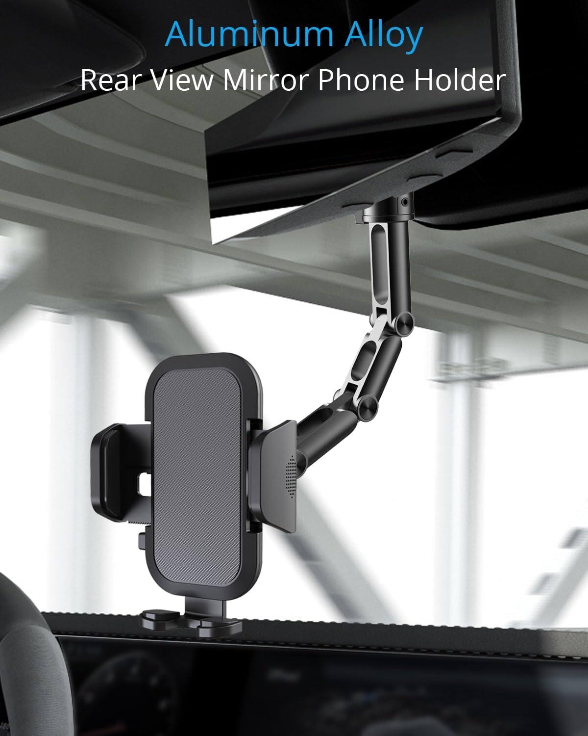 Aluminum Alloy  
Rear View Mirror Phone Holder