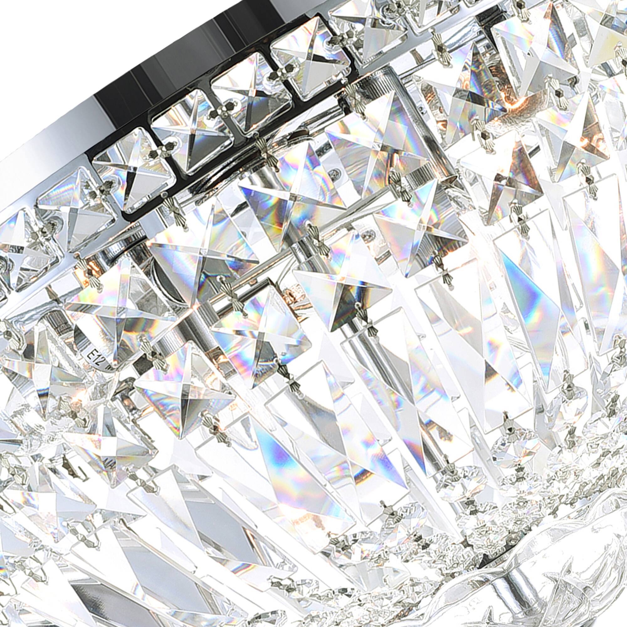 Angle. CWI Lighting - Stefania 5 Light Bowl Flush Mount With Chrome Finish - Chrome.