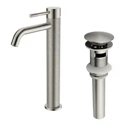 Front. Boyel Living - Brushed Nickel Carved Bathroom Faucet Solid Brass - Brushed Nickel.
