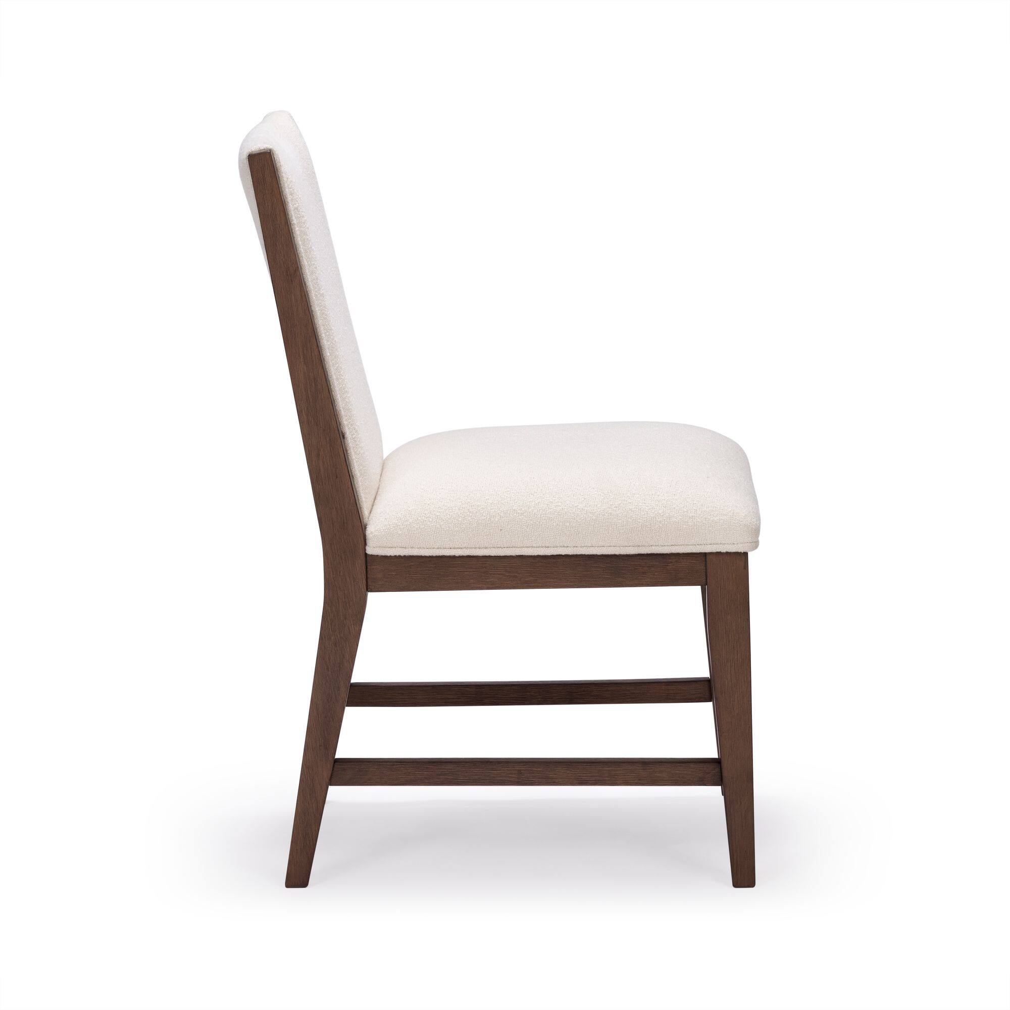 Alt View 2. Plank+Beam - Sereno Dining Chair (2 pack)||Walnut/Ivory Cushion - Walnut/Ivory Cushion.