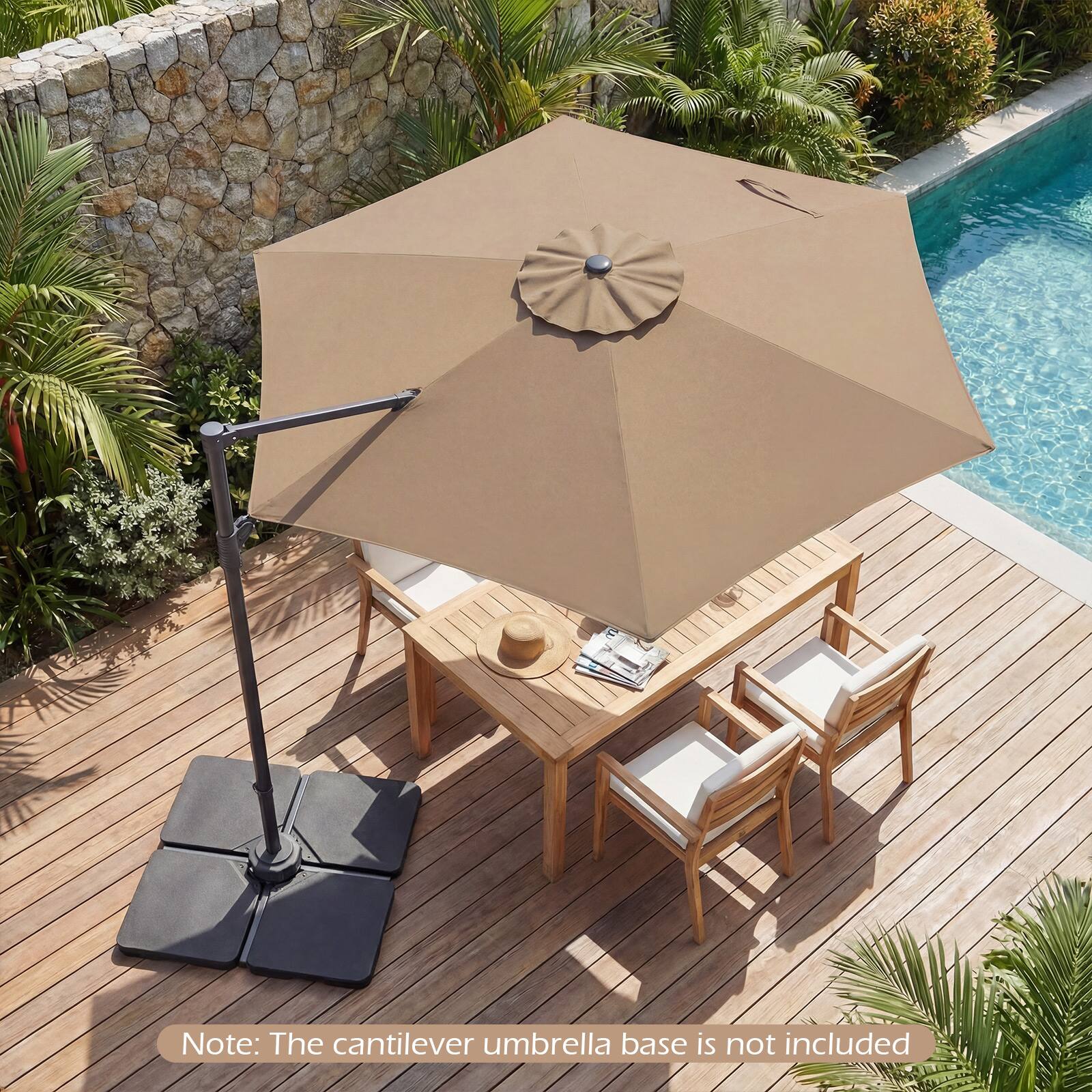 Note: The cantilever umbrella base is not included.