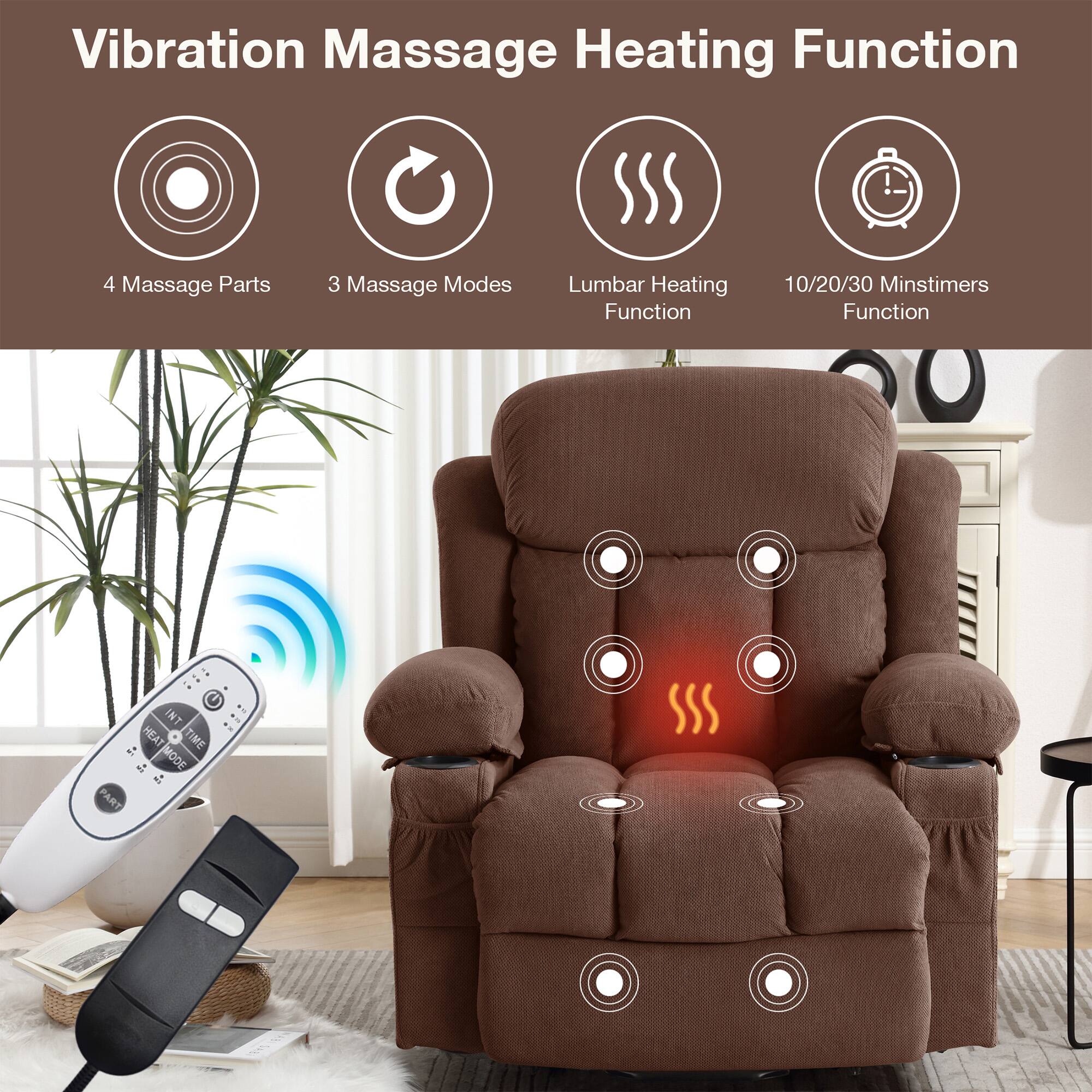 Vibration Massage Heating Function

- 4 Massage Parts
- 3 Massage Modes
- Lumbar Heating Function
- 10/20/30 Minstimers Function

INT HEAT TIME 2 MODE a PART