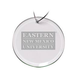 Jardine - Eastern New Mexico Greyhounds Team Logo 3'' Round Glass Ornament - Multicolor