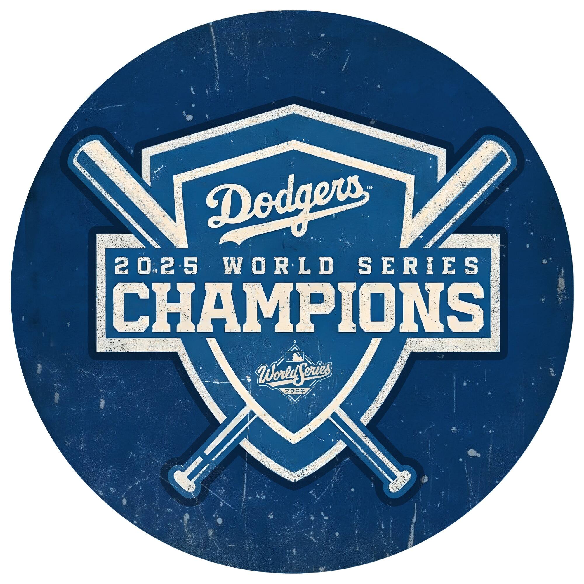 Los Angeles Dodgers 2025 World Series Champions 14" Circle Sign