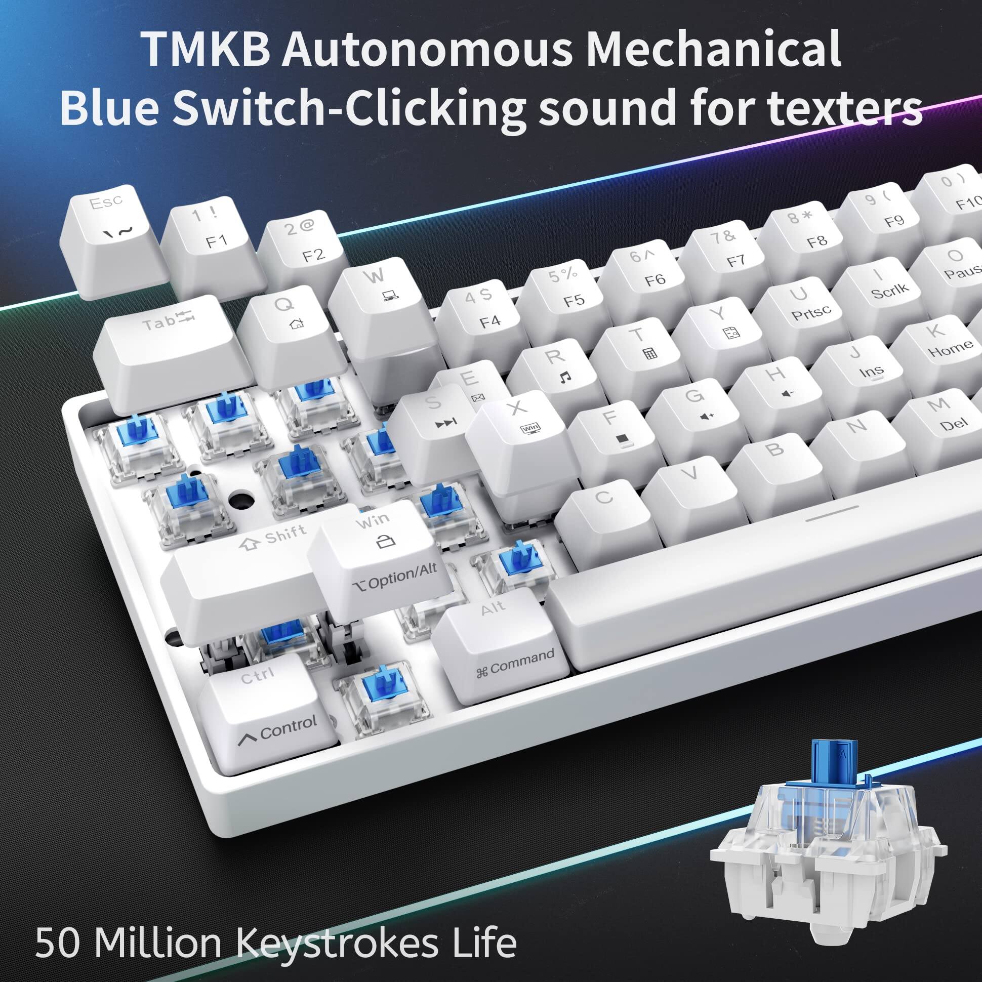 TMKB Autonomous Mechanical Blue Switch-Clicking sound for texters

50 Million Keystrokes Life