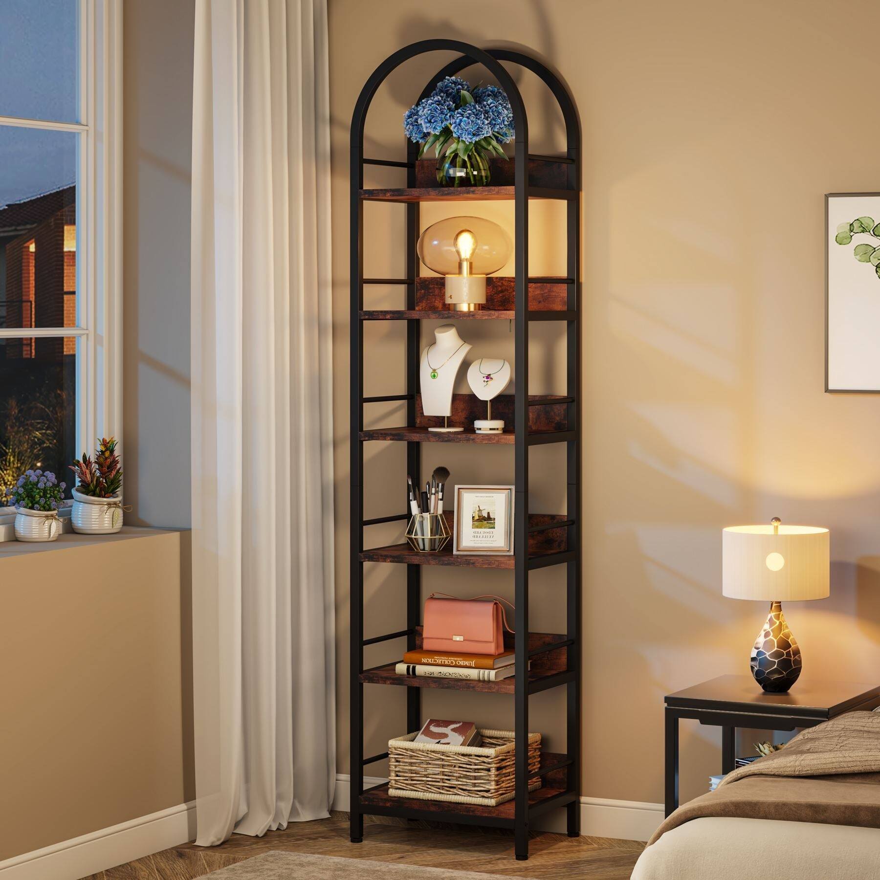 Tribesigns Bookshelf with Engineered Wood Construction and Space Saving ...