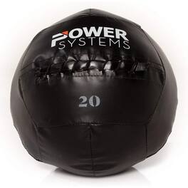 Power Systems - 14" Wall Ball (25 lb), Durable Weighted Exercise Ball with Vinyl Shell - Black