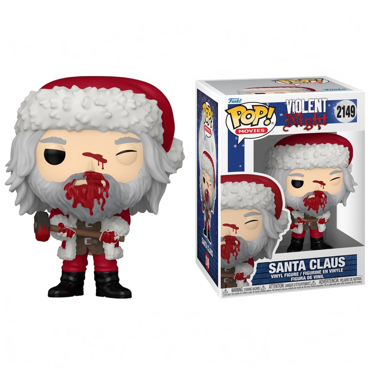 KOP!
Funko POP! VIOLENT 2149 100 POP!! Movies
SANTA CLAUS VINYLE / FIGURINE EN VINYL FIGURE VINIL FIGURA DE VINIL, ADVERTENCIA: PELIGRO 5 news. TOUFFEMENT, 4 abouch part de - ATTENTION REDWAD Orien pepertas. be A i triam 3 of mais,  CHOKING HAZARD convent # it added 4 Pater plax. R -  3 with M