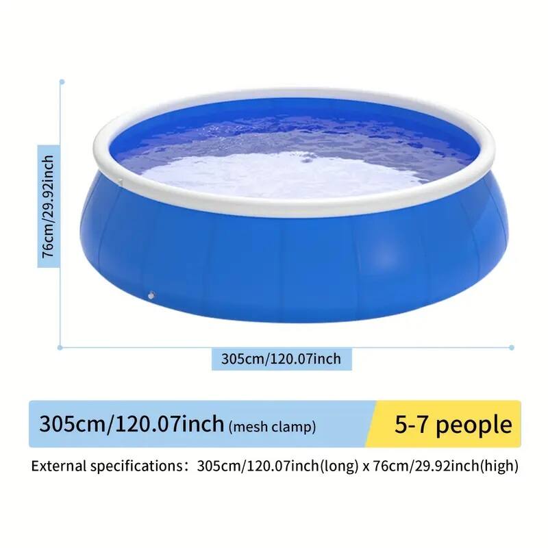 76cm/29.92inch  
305cm/120.07inch  
305cm/120.07inch (mesh clamp)  
5-7 people  

External specifications: 305cm/120.07inch (long) x 76cm/29.92inch (high)