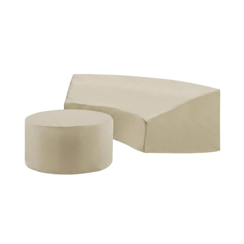 Crosley Furniture - Catalina 2Pc Outdoor Furniture Cover Set - Round Sectional Sofa & Coffee Table - Tan price history on PriceWatchPro