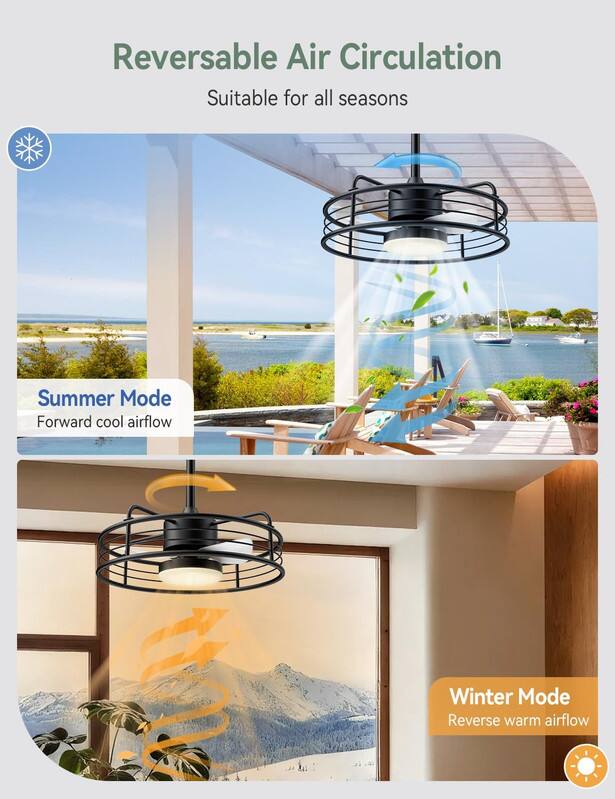 Reversible Air Circulation  
Suitable for all seasons  

Summer Mode  
Forward cool airflow  

Winter Mode  
Reverse warm airflow