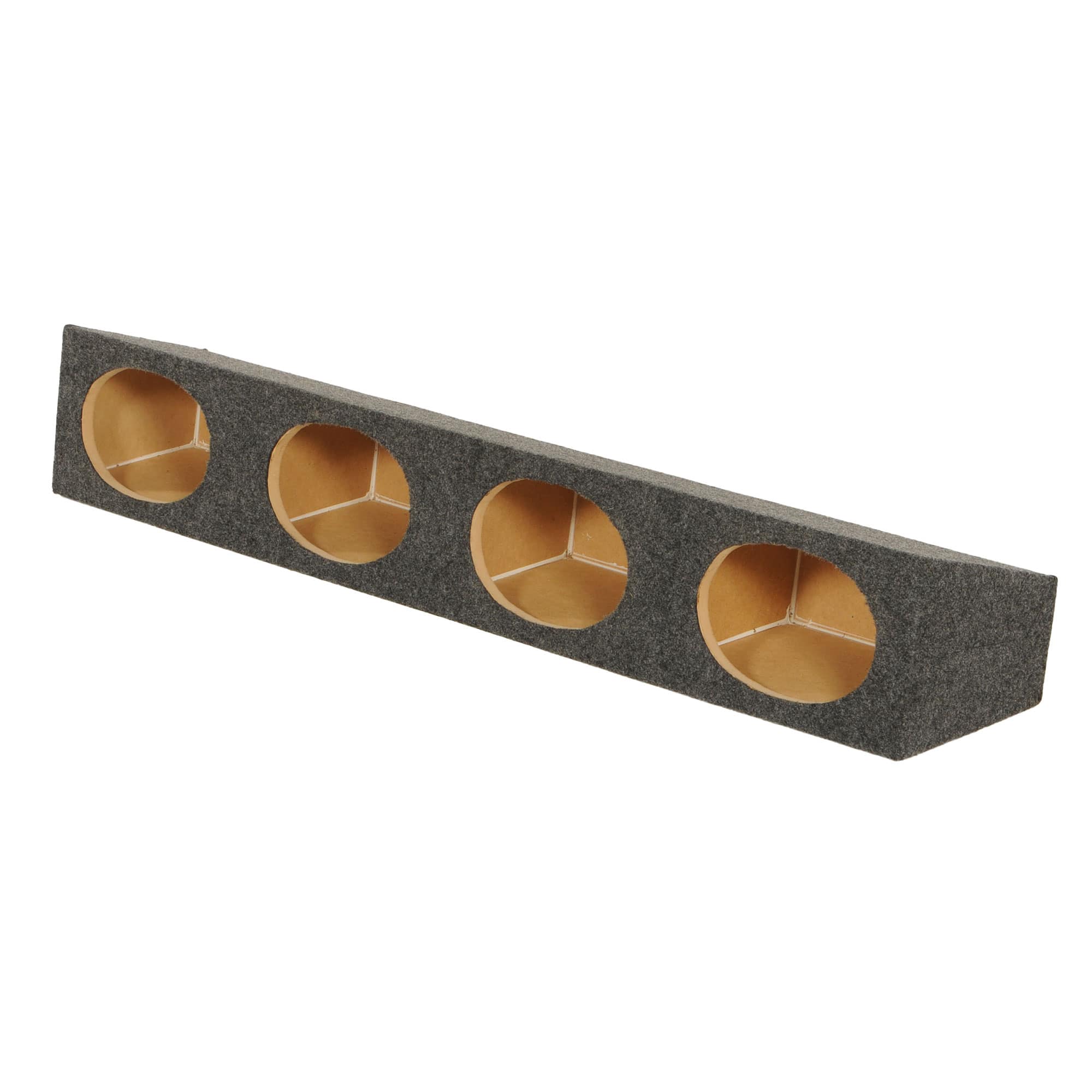 QPower - Q Power Quad 6x9 Wedge Speaker Box, 4-Hole Sealed Enclosure with Charcoal Carpet - CHARCOAL GREY