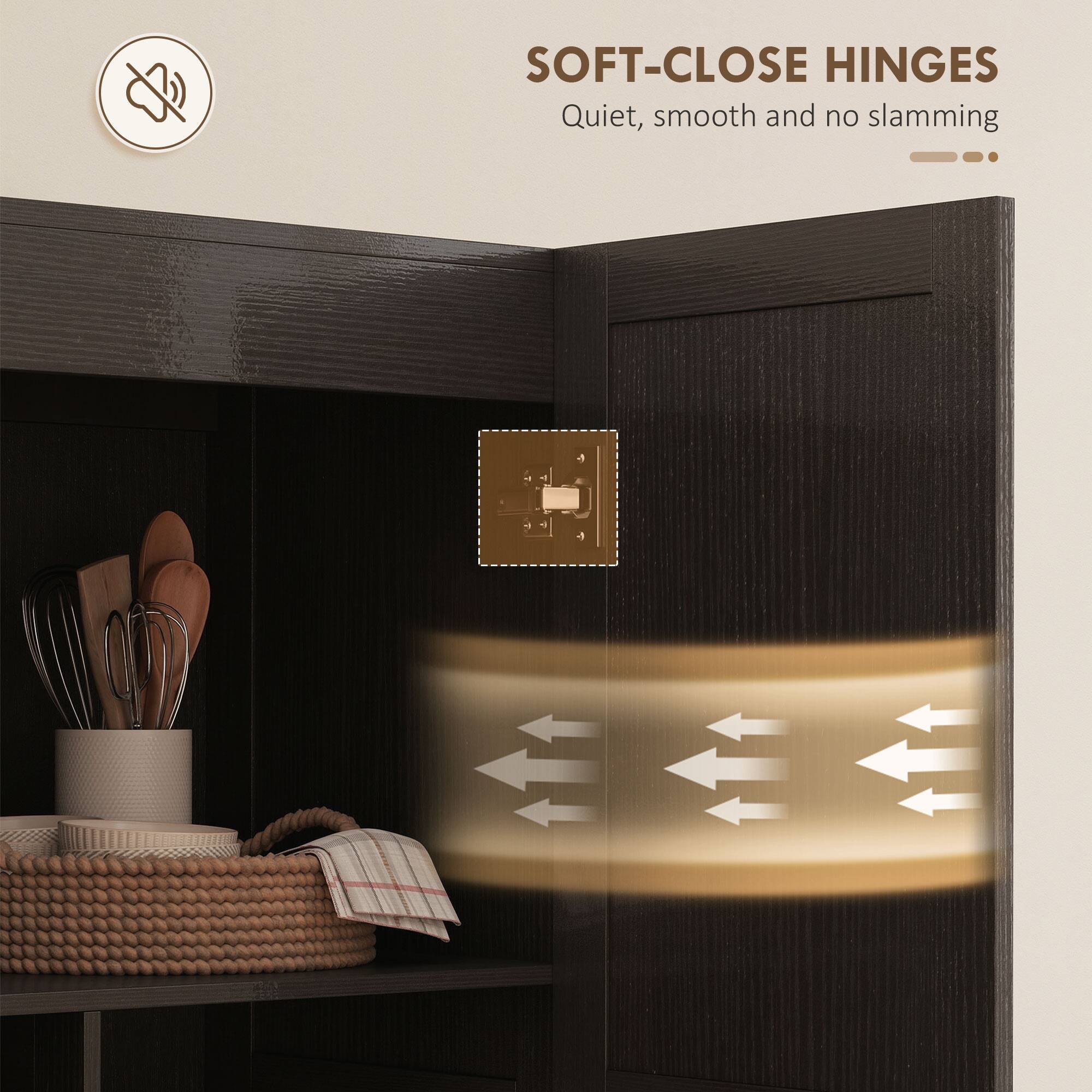 SOFT-CLOSE HINGES  
Quiet, smooth and no slamming