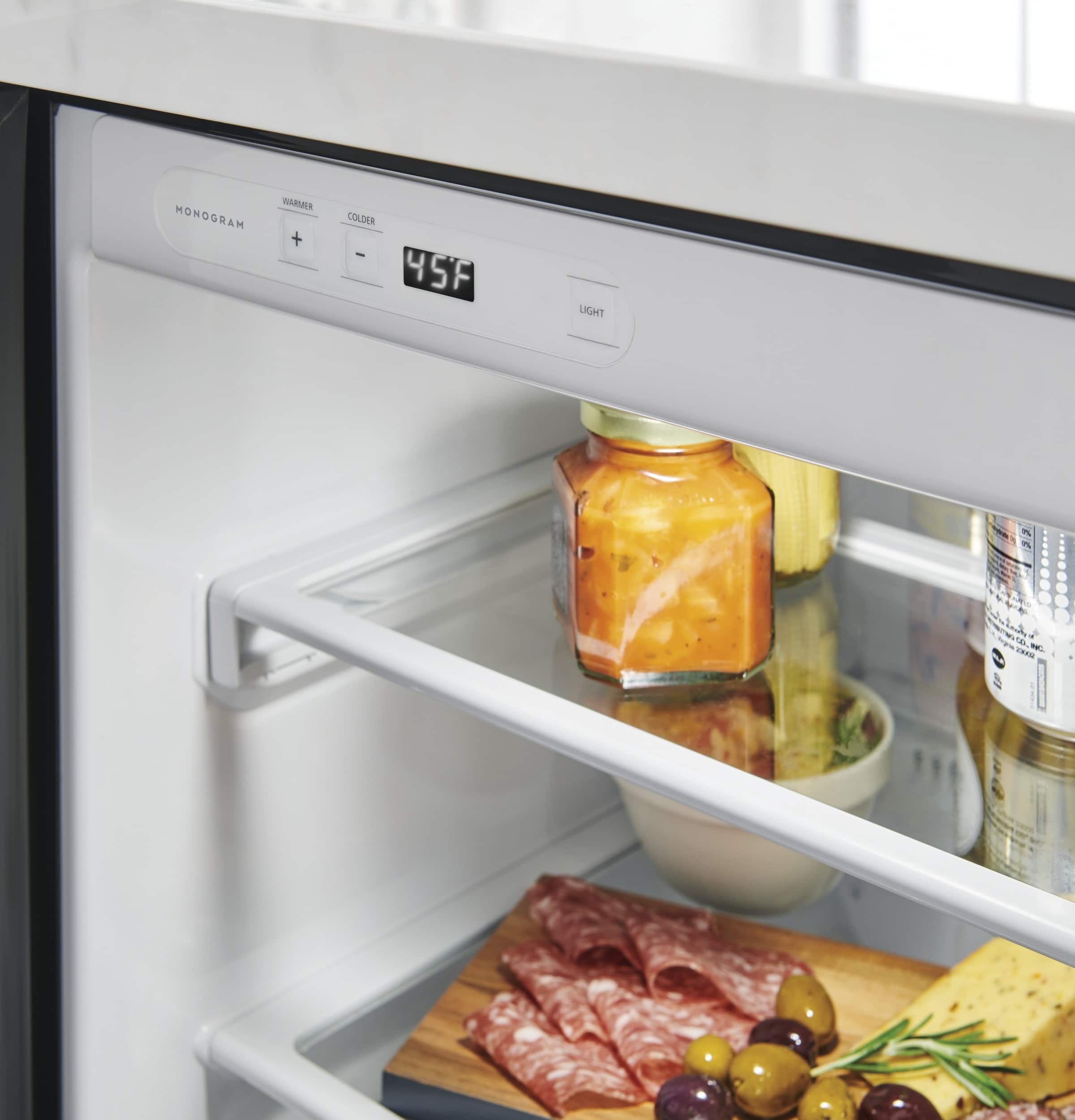 Alt View 11. Monogram - 126-Can Beverage Cooler with LED lighting - Stainless steel.