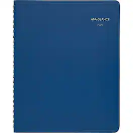 AT-A-GLANCE - 2026 7" x 8.75" Monthly Planner, Faux Leather Cover - Blue