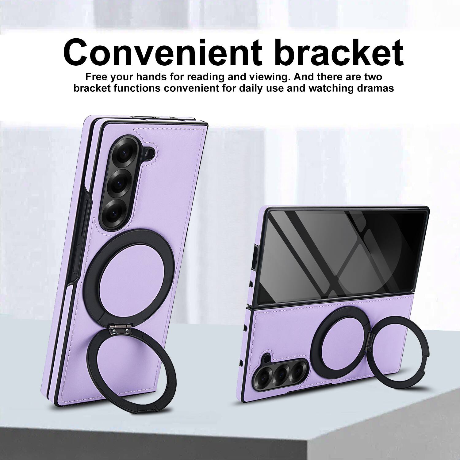 Convenient bracket  
Free your hands for reading and viewing. And there are two bracket functions convenient for daily use and watching dramas