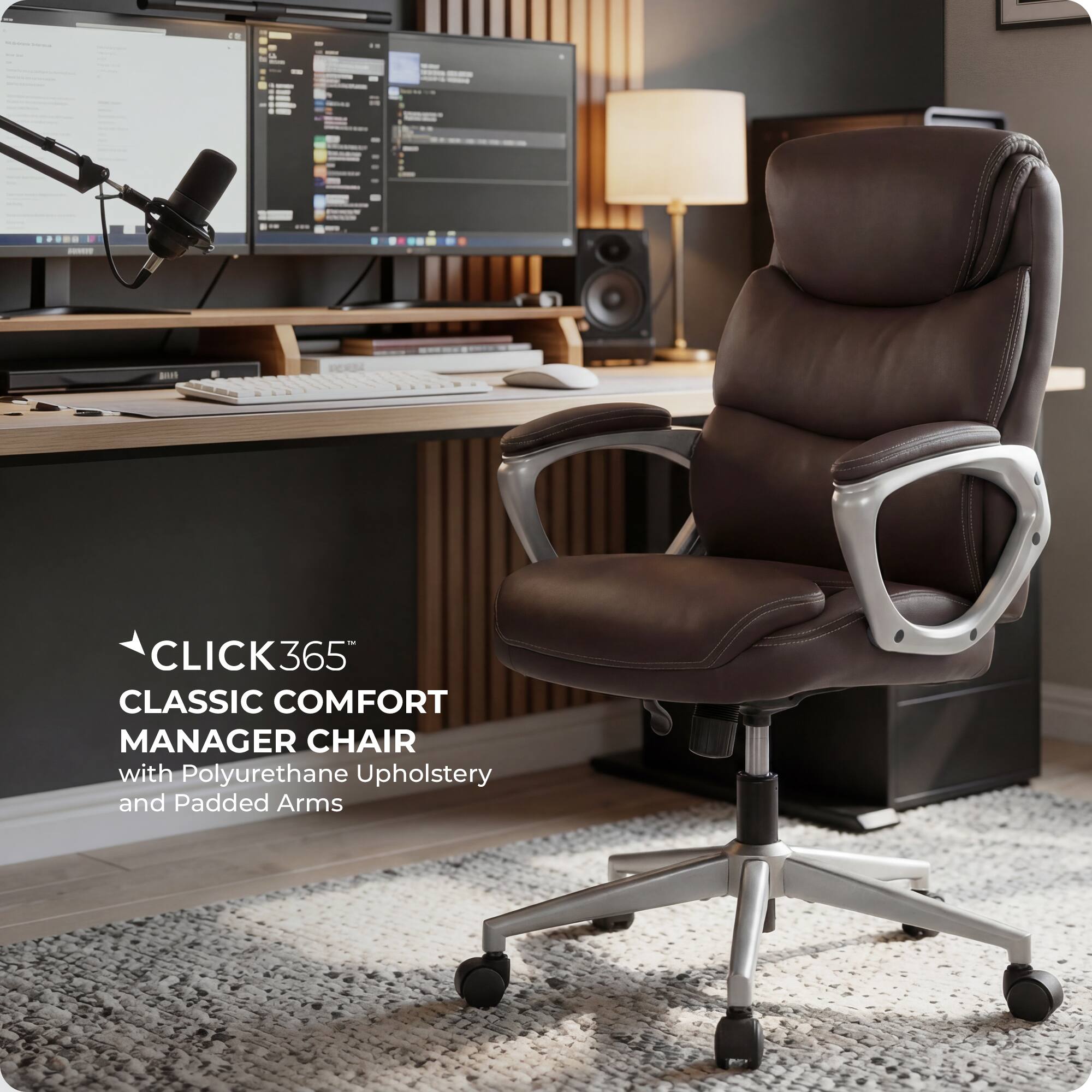 CLICK365™  
CLASSIC COMFORT  
MANAGER CHAIR  
with Polyurethane Upholstery and Padded Arms
