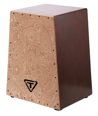 Tycoon Percussion - Cajon, Pyramid Shape Improves Ergonomics & Comfort, Makah-Burl Front Plate, Handcrafted Siam Oak Body